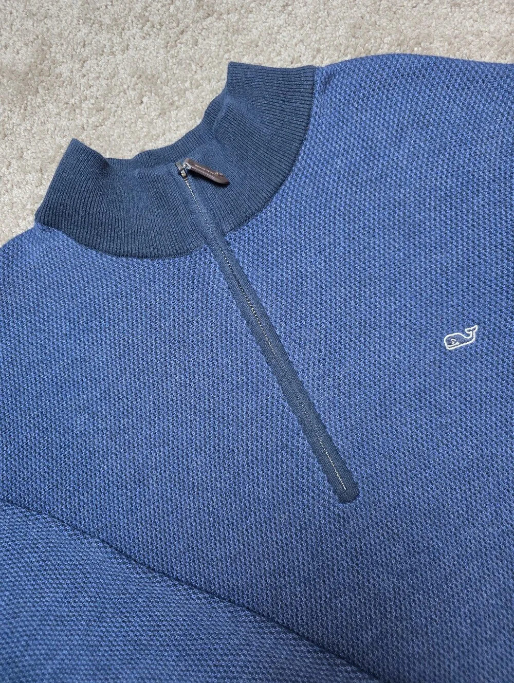 ​Vineyard Vines 1/4 Quarter Zip Knit Sweater Men's XL Cotton & Wool Blend